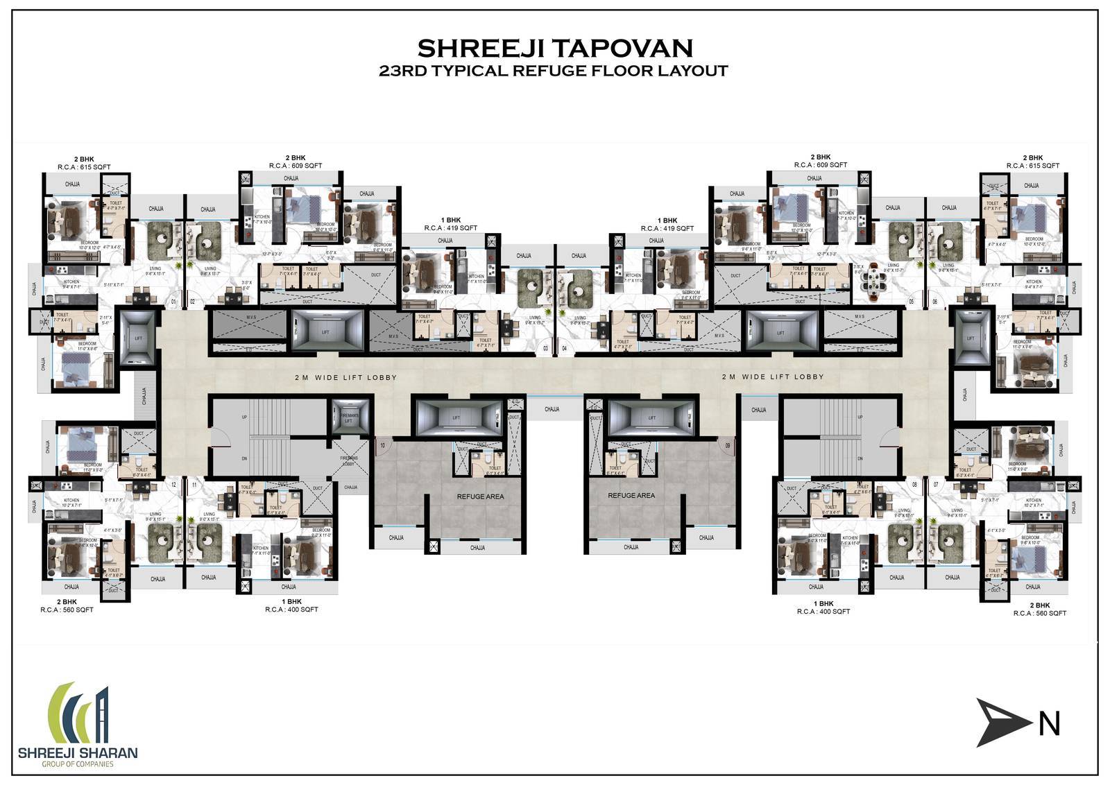 23  RD TYPICAL REFUGE FLOOR LAYOUT